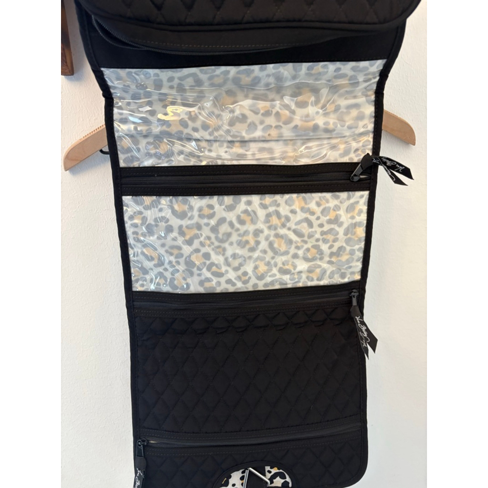 Vera Bradley Black Leopard Print Cosmetic Travel Bag One Size - Picture 3 of 6